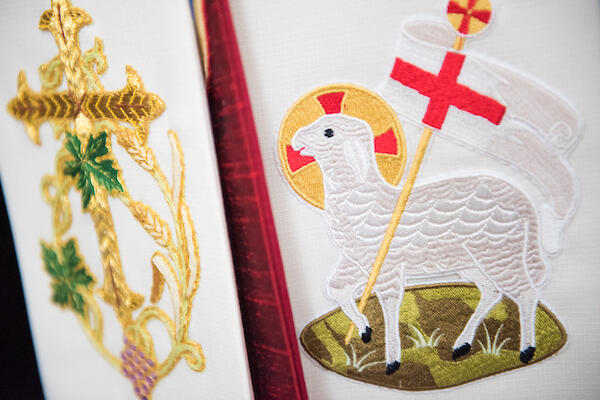 A pastoral stole hangs in The International Lutheran Center at the Old Latin School on Sunday, May 3, 2015, in Wittenberg, Germany. LCMS Communications/Erik M. Lunsford